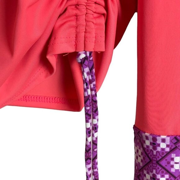 Title Nine Women's size M Long Sleeve Ruched Sides Coral Top - Picture 4 of 7